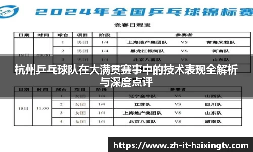 杭州乒乓球队在大满贯赛事中的技术表现全解析与深度点评